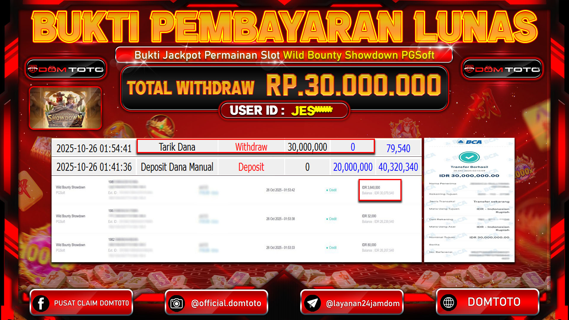 JACKPOT Slot Wild Bounty Showdown PG Soft 26 OKTOBER 2025